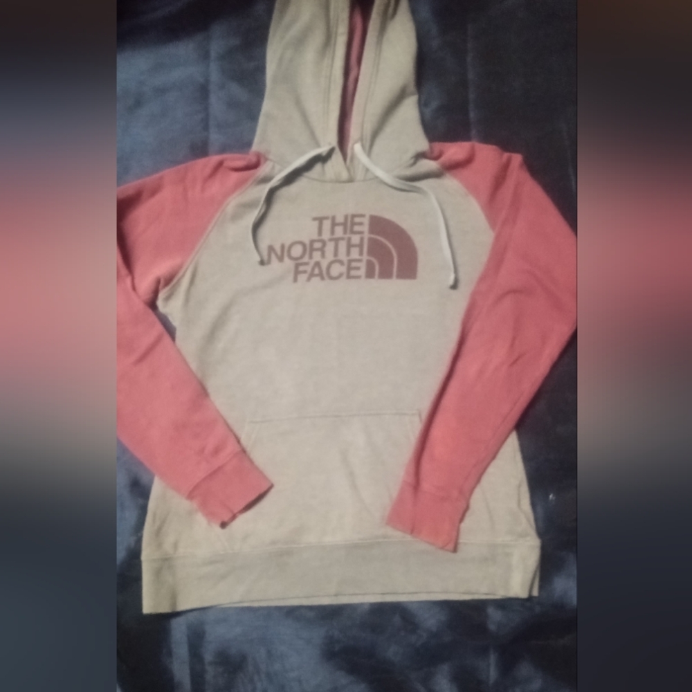 The North Face Grey And Burgundy Hoodie